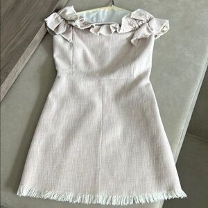 Elegant Cream Off-Shoulder Dress